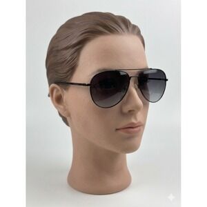 Rag & Bone RNB1050/G/S Aviator Sunglasses Matte Black Metal Frame Grey Lens NEW